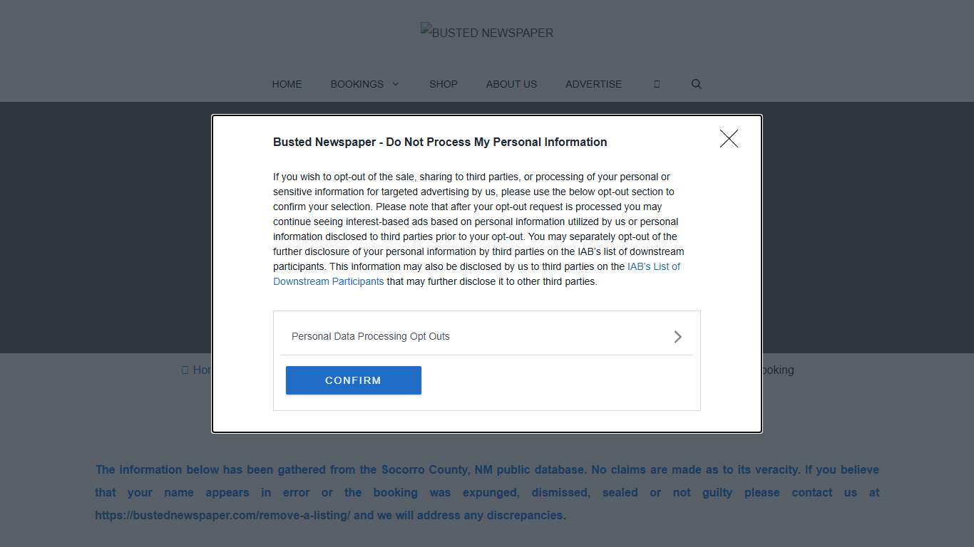 Compton, David C 2026-01-22 11:53:00 Socorro County, New Mexico Booking
